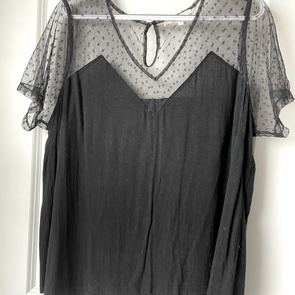 Black Sheer Shoulder Too